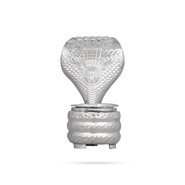 Sheshnag Design Sinhasan - 4 x 2.25 Inches | Silver Peedam/ Pooja Aasan/ Simhasanam for Deity - Pooja Aasan & Bajot & Pooja Mat