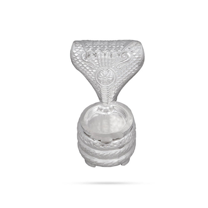 Sheshnag Design Sinhasan - 4 x 2.25 Inches | Silver Peedam/ Pooja Aasan/ Simhasanam for Deity - Pooja Aasan & Bajot & Pooja Mat