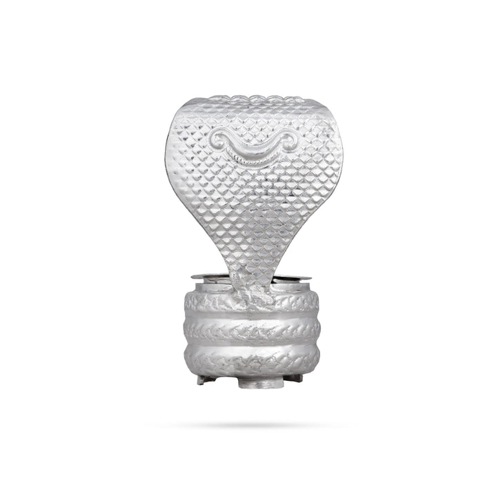 Sheshnag Design Sinhasan - 4 x 2.25 Inches | Silver Peedam/ Pooja Aasan/ Simhasanam for Deity - Pooja Aasan & Bajot & Pooja Mat