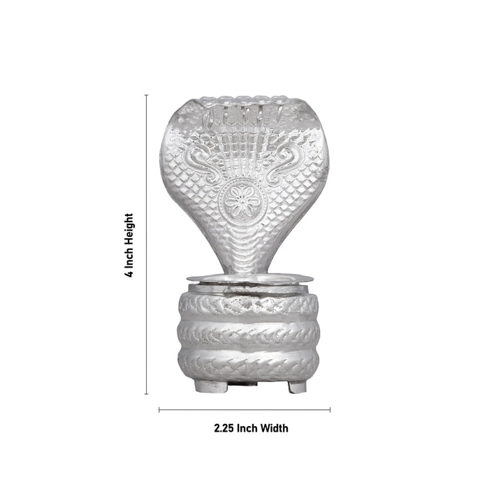 Sheshnag Design Sinhasan - 4 x 2.25 Inches | Silver Peedam/ Pooja Aasan/ Simhasanam for Deity - Pooja Aasan & Bajot & Pooja Mat