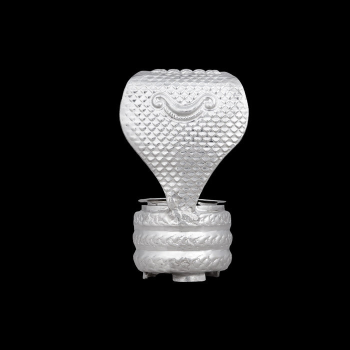 Sheshnag Design Sinhasan - 4 x 2.25 Inches | Silver Peedam/ Pooja Aasan/ Simhasanam for Deity - Pooja Aasan & Bajot & Pooja Mat