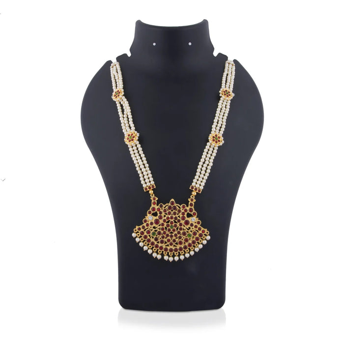 Moti Mala | 3 Line Moti Mala/ Kemp Jewellery/ Bharatanatyam Jewellery