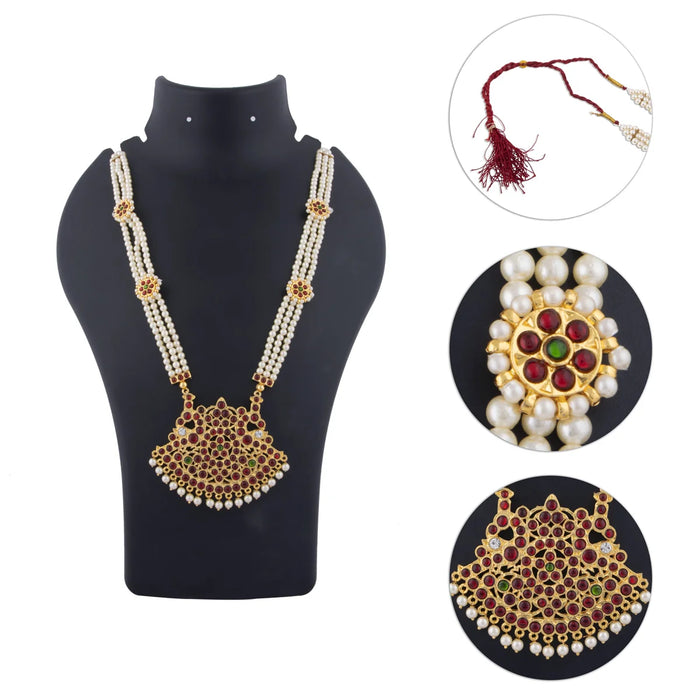Moti Mala | 3 Line Moti Mala/ Kemp Jewellery/ Bharatanatyam Jewellery
