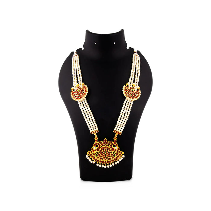 Moti Mala - 13 Inches | 4 Line Moti Mala/ Kemp Jewellery/ Bharatanatyam Jewellery