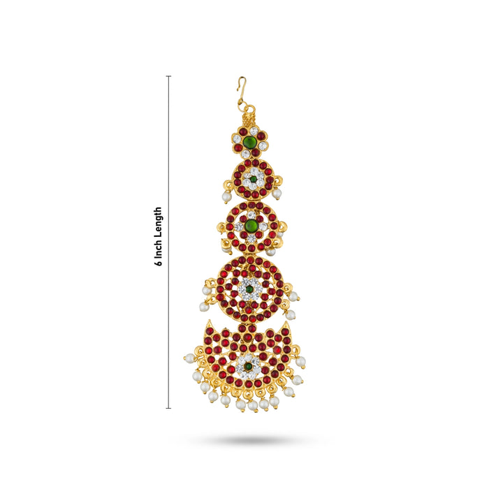 Kemp Nethi Chutti - 6 Inches | Maangtikka/ 5 Step Kemp Stone Jewellery for Women