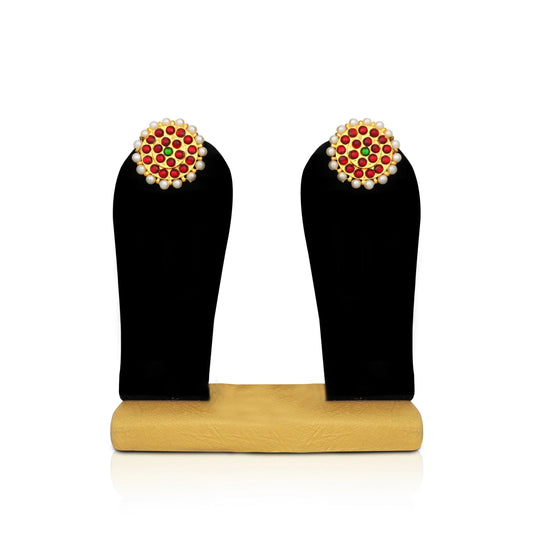 Kemp Earring | Kemp Stone Jewellery/ Kemp Stud for Women - Bharatanatyam Jewellery
