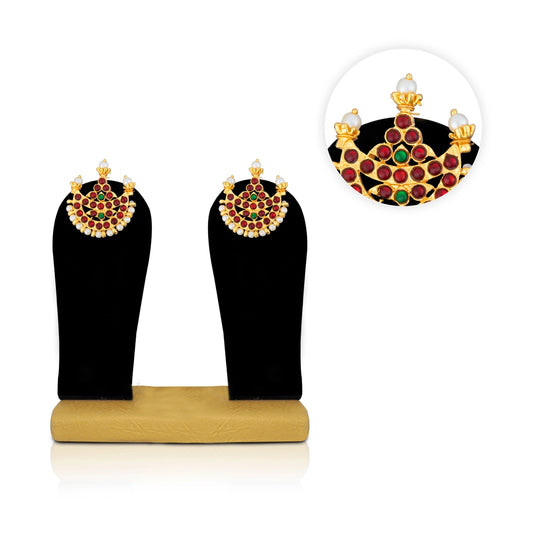 Kemp Earring Set | Kemp Stone Jewellery/ Kemp Stud for Women - Bharatanatyam Jewellery