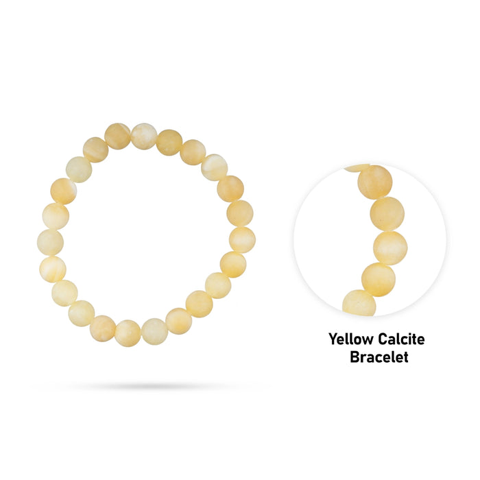 Yellow Calcite Bracelet - 2.5 Inches | Calcite Crystal Bracelet/ Calcite Hand Band for Self Confidence - Bracelet