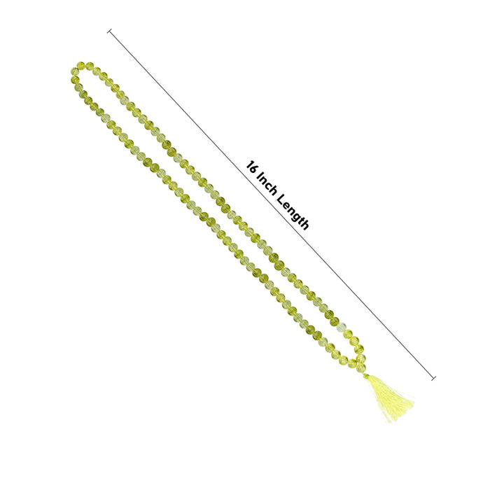 Peridot Mala - 16 Inches | Peridot Mala Beads/ Meditation Mala for Men & Women