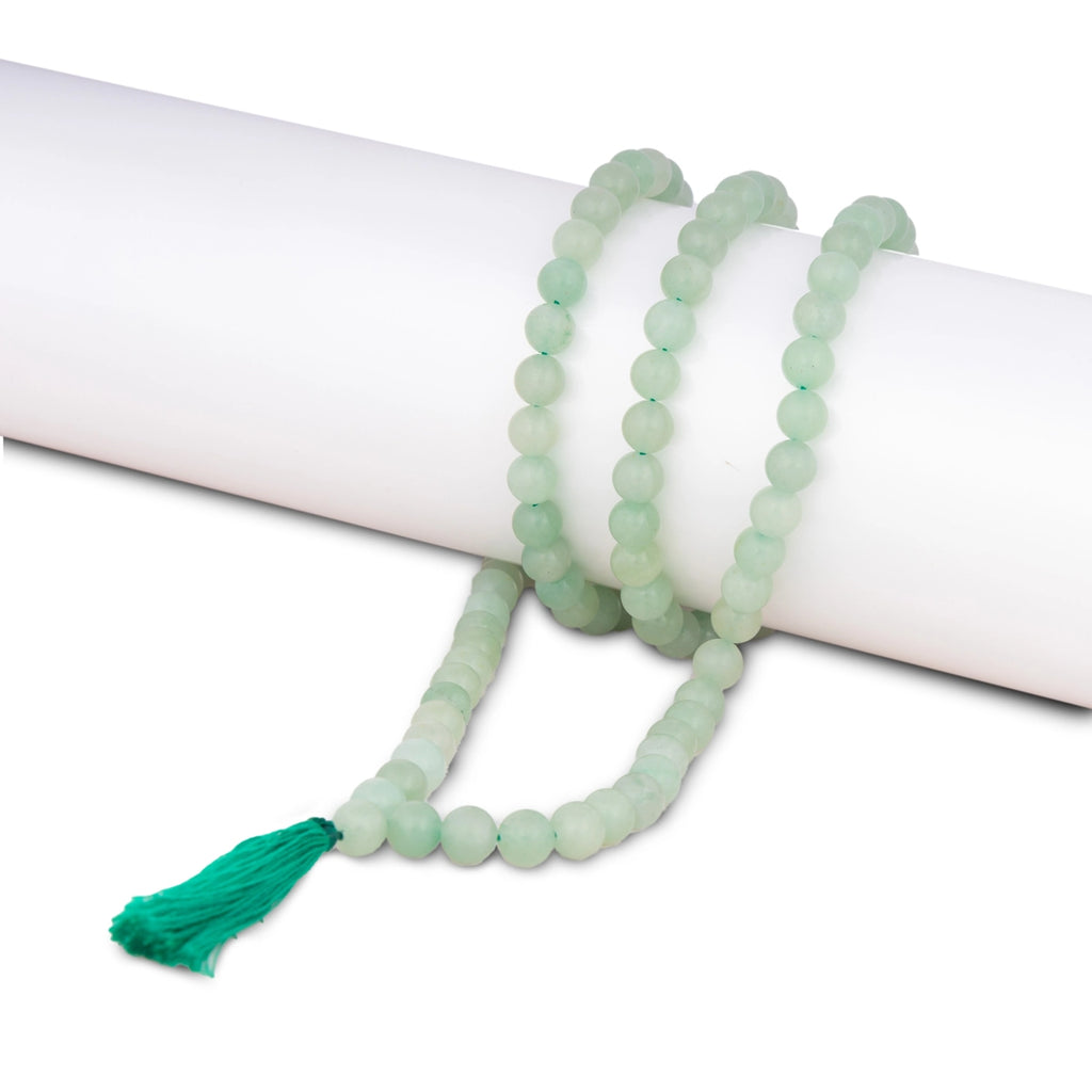 Aventurine Mala - 16 Inches | Green Crystal Mala/ Quartz Mala for Meditation