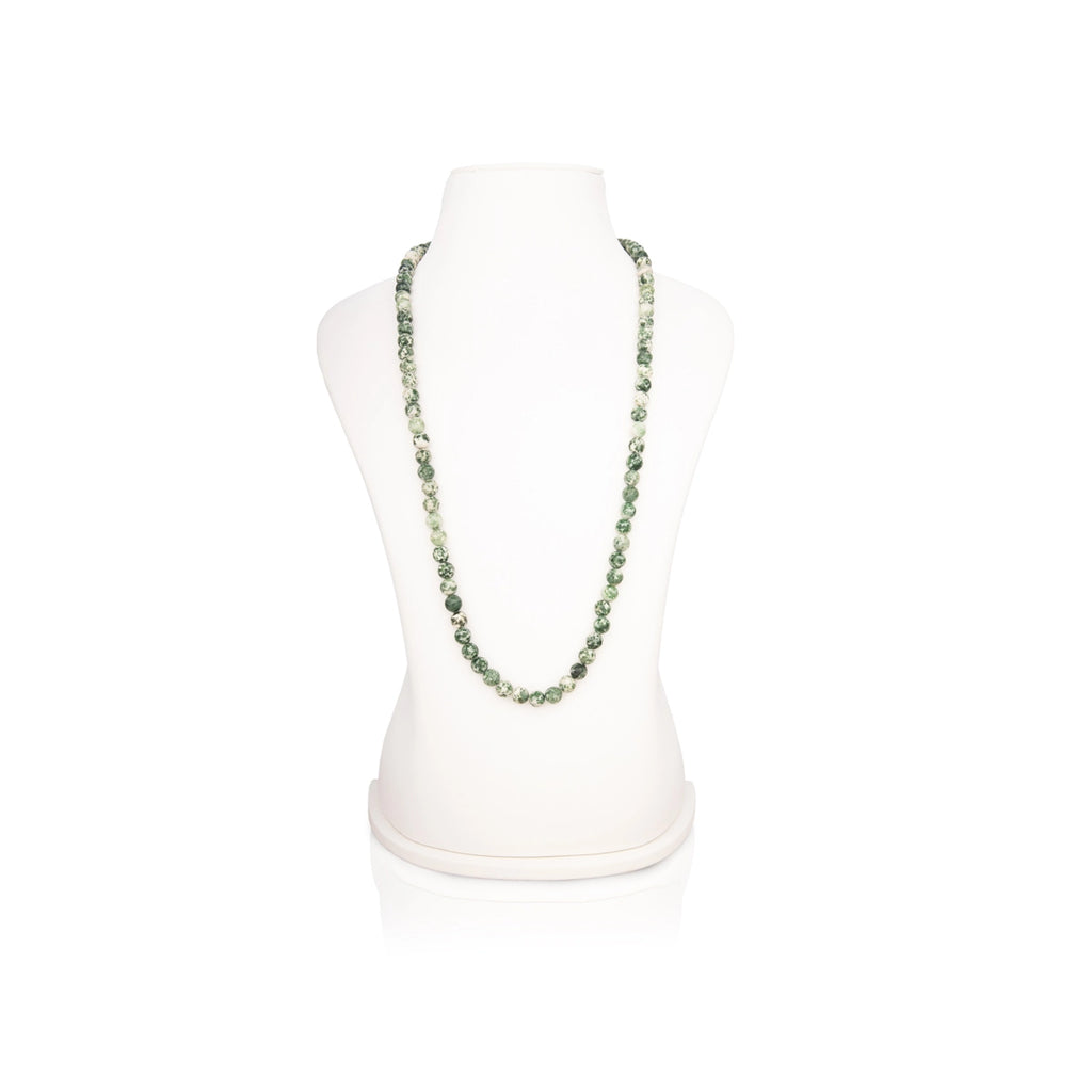 Tree Agate Mala - 16 Inches | Hakik Mala/ Japa Mala for Men & Women