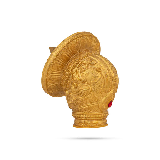 Vairamudi Crown with Stone - 7 x 2 Inches | Brass Crown / Goddess Crown / God Ornament - Head & Face Accessories