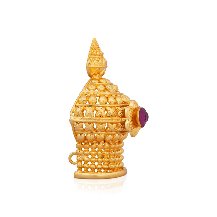 Half Crown – 2.5 x 1.75 Inches | Stone Mukut/ Gold Polish Jewellery/ Kiritam for Deity