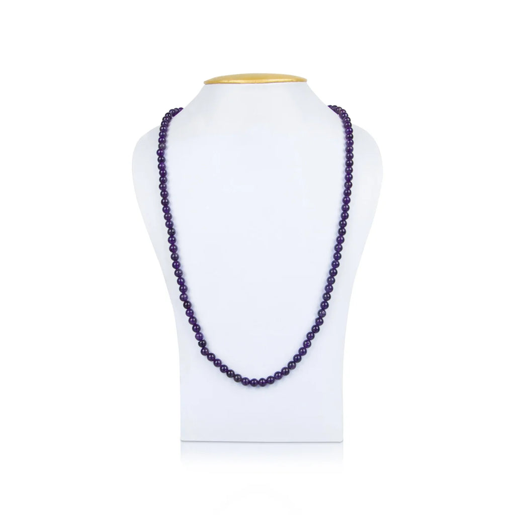 Brazilian Amethyst Mala - 19 Inches | Crystal Mala/ Japa Mala for Men & Women