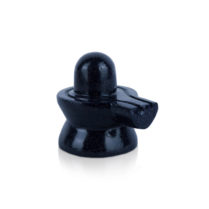 Blue Sunstone Shiv Ling Murti - 1.5 x 2 Inches | Crystal Shiva Lingam Statue/ Gemstone Shiv Ling Idol for Pooja - Sphatik & Semi Precious Stone Murties
