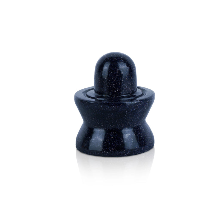 Blue Sunstone Shiv Ling Murti - 1.5 x 2 Inches | Crystal Shiva Lingam Statue/ Gemstone Shiv Ling Idol for Pooja - Sphatik & Semi Precious Stone Murties