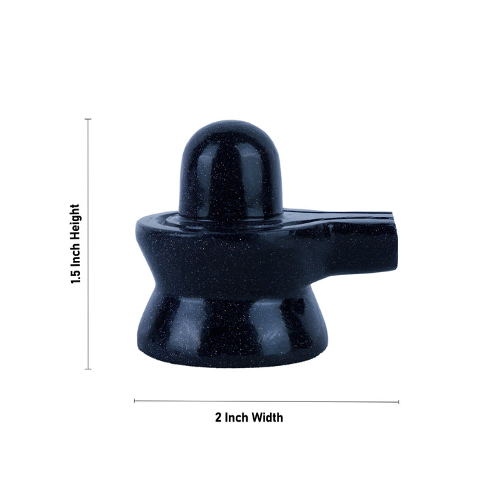 Blue Sunstone Shiv Ling Murti - 1.5 x 2 Inches | Crystal Shiva Lingam Statue/ Gemstone Shiv Ling Idol for Pooja - Sphatik & Semi Precious Stone Murties