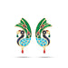 Stone Earring Pair - 2.5 x 1 Inches | Peacock Design Stud Earring/ Mayurakrit Kundal Karnapathiram for Deity - Head & Face Accessories