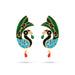 Stone Earring Pair - 3 x 1.25 Inches | Peacock Design Stud Earring/ Mayurakrit Kundal Karnapathiram for Deity - Head & Face Accessories