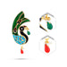 Stone Earring Pair - 3 x 1.25 Inches | Peacock Design Stud Earring/ Mayurakrit Kundal Karnapathiram for Deity - Head & Face Accessories