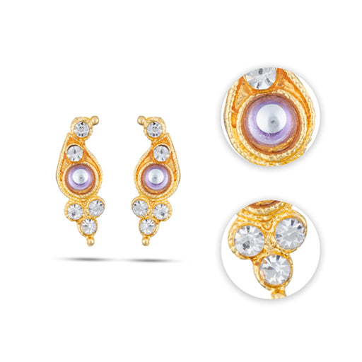 Karnapathakkam Namam Perumal Set - 3 pcs | Stone Earings/ Perumal Namam for Deity - Head & Face Accessories