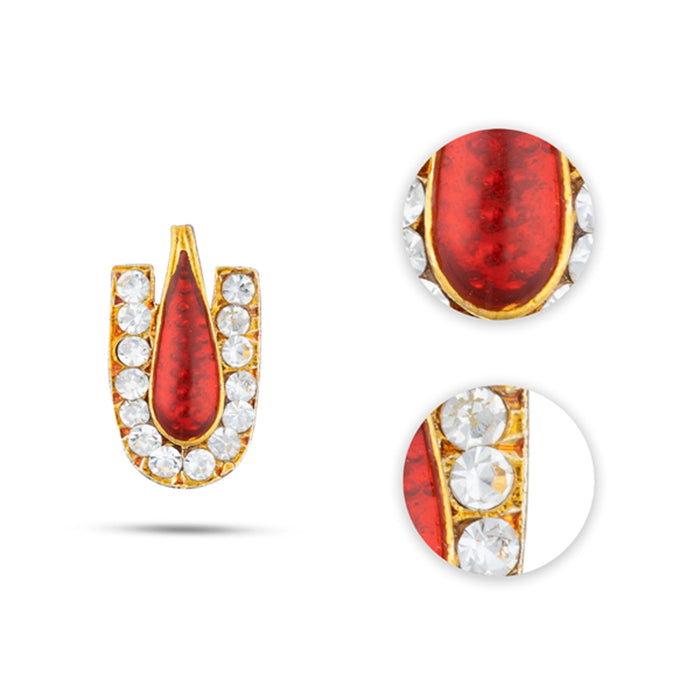 Karnapathakkam Namam Perumal Set - 3 pcs | Stone Earings/ Perumal Namam for Deity - Head & Face Accessories