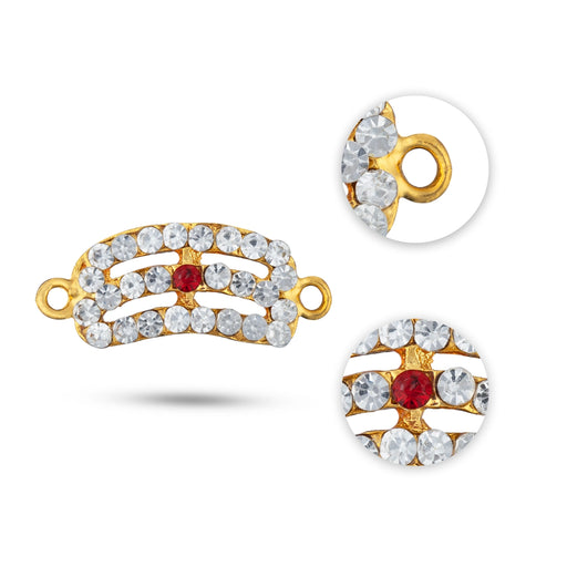 Stone Earings With Vibhuti Pattai Set | 3 Pcs/ Karnapathakkam/ Stone Ear Set With Vibuthi Pattai for Deity - Head & Face Accessories