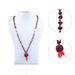 Rudraksha with Moonga Crystal Mala - 13 Inches | Moonga Mala/ Rudraksha Mala for Men & Women - Rudraksha Mala, Pendant, Bracelet