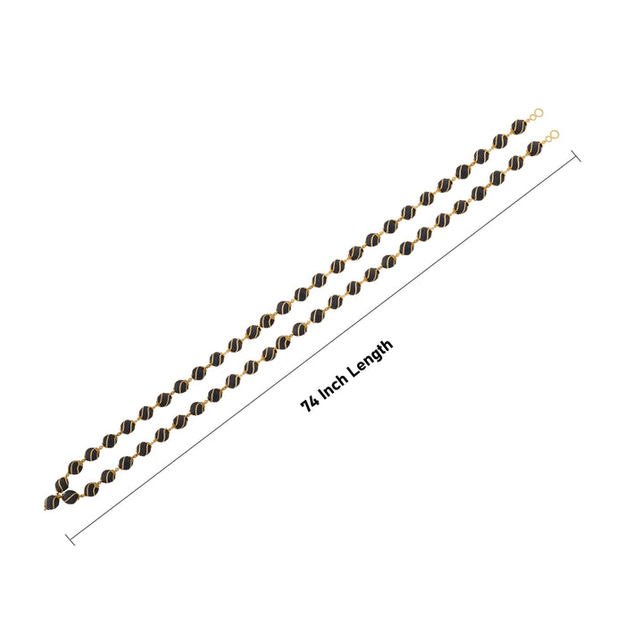 Salagrama Mala - 74 Inches | 54 Beads / Copper Knot / Saligrama Malai / Ebony Mala / Japa Mala - Mala & Pendant