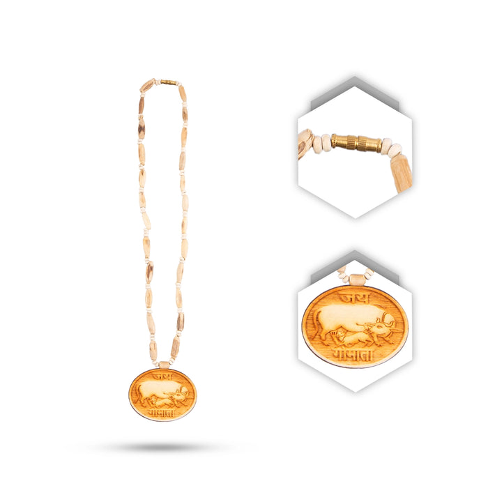 Tulasi Mala - 11 Inches | Tulasi Japa Mala With Locket/ Kanthi Mala for Meditation/ 7 Gms Approx - Tulsi Mala, Pendant, Bracelet