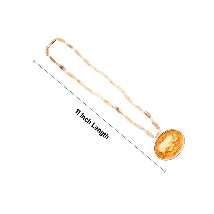 Tulasi Mala - 11 Inches | Tulasi Japa Mala With Locket/ Kanthi Mala for Meditation/ 7 Gms Approx - Tulsi Mala, Pendant, Bracelet