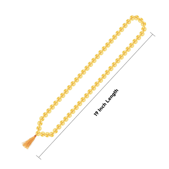 Citrine Mala - 19 Inches | 108 Beads / Semi Precious Stone Mala / Meditation, Spiritual & Japa Mala - Mala, Pendant