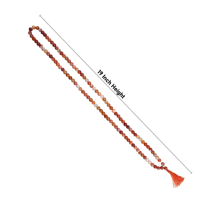 Red Sulemani Hakik Mala - 19 Inches | Sulemani Mala/ Sulemani Hakik Stone Mala for Men & Women/ 85 Gms