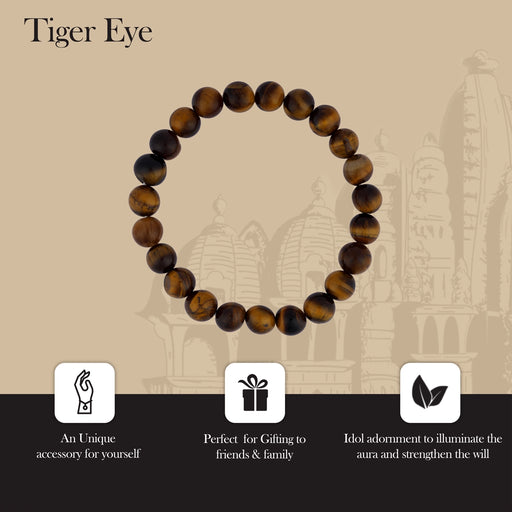 Tiger Eye Bracelet - 2.5 Inches | Crystal Jewellery/ Gemstone Bracelet for Men & Women - Bracelet