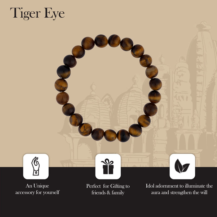 Tiger Eye Bracelet - 2.5 Inches | Crystal Jewellery/ Gemstone Bracelet for Men & Women - Bracelet