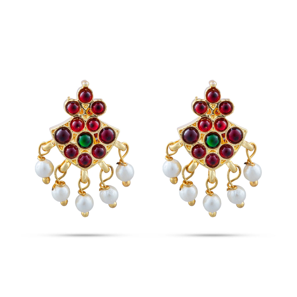 Kemp Earing - 1 x 0.75 Inches | Stone Earring/ Beads With Stone Stud for Dance/ 10 Gms Approx