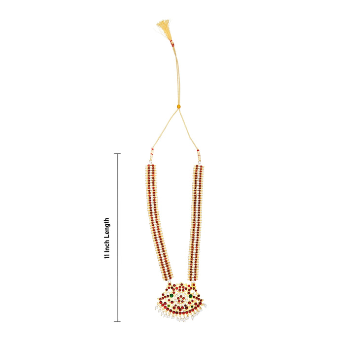 Kemp Stone Haram - 11 Inches | Kemp Long Necklace/ Multi Colour Stone Jewellery for Dance