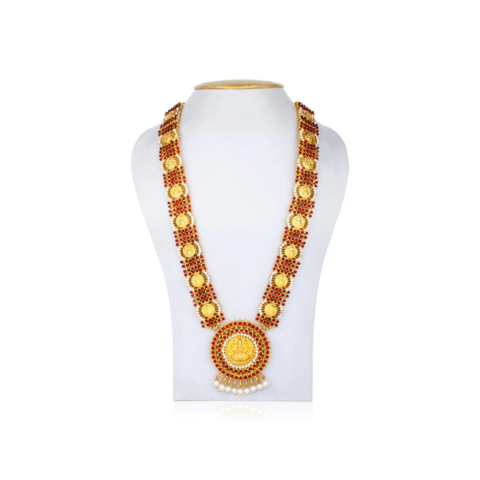 Kemp Stone Haram - 12 Inches | Long Stone Necklace/ Kemp Jewellery for Dance - Bharatanatyam Jewellery