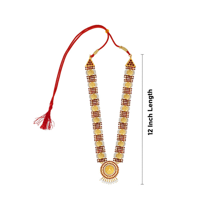 Kemp Stone Haram - 12 Inches | Long Stone Necklace/ Kemp Jewellery for Dance - Bharatanatyam Jewellery
