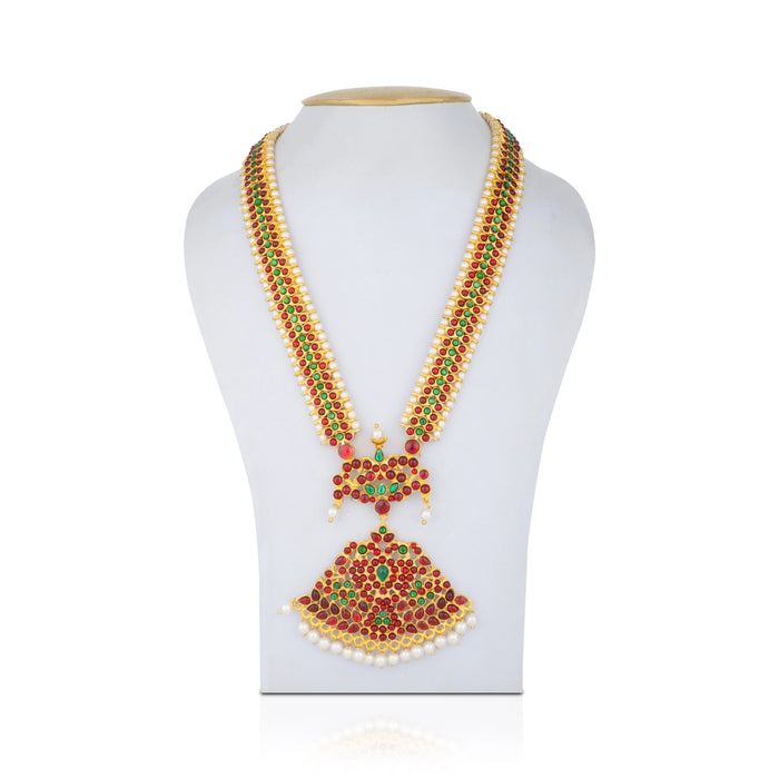 Kemp Stone Haram - 12.5 Inches | Long Multi Colour Stone Necklace/ Kemp Jewellery for Dance