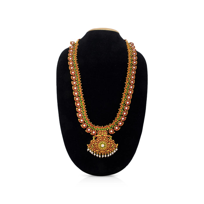 Kemp Stone Haram - 15 Inches | Mango Design Long Stone Necklace/ Kemp Jewellery for Dance