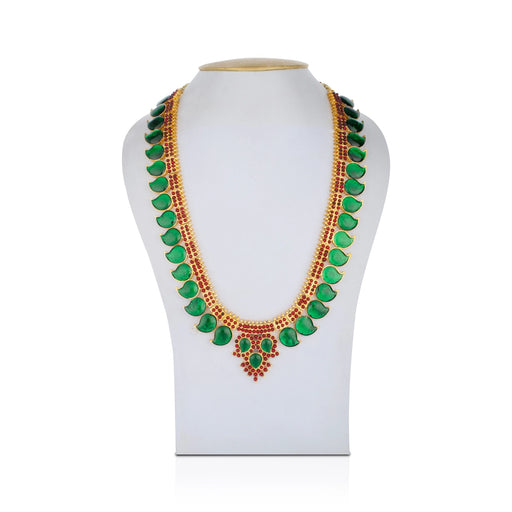 Kemp Haram - 9 Inches | Mango Design Enamel Necklace/ Kemp Jewellery for Dance - Bharatanatyam Jewellery