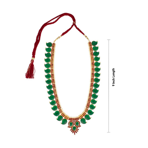 Kemp Haram - 9 Inches | Mango Design Enamel Necklace/ Kemp Jewellery for Dance - Bharatanatyam Jewellery