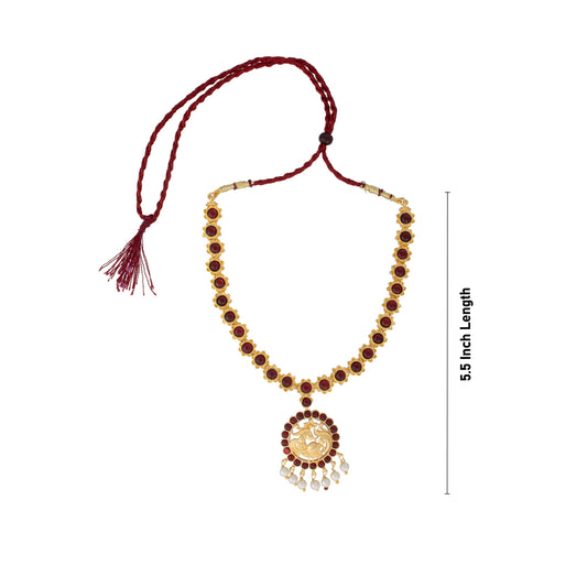 Kemp Stone Necklace - 5.5 Inches | Stone Haram/ Kemp Jewellery for Dance - Bharatanatyam Jewellery