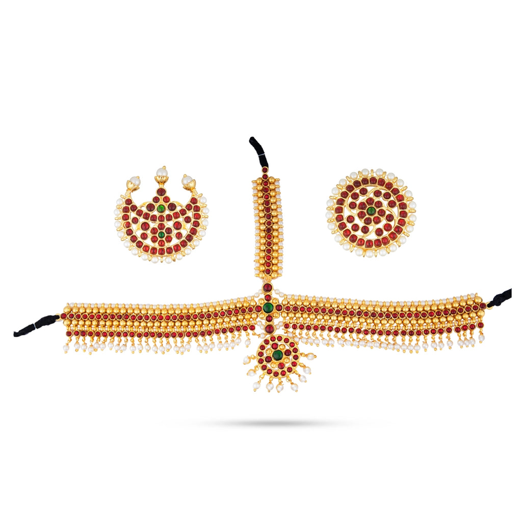 Kemp Head Set | Kemp Jewellery/ Multi Colour Stone Jewellery/ Hair Jewelry for Bharatanatyam