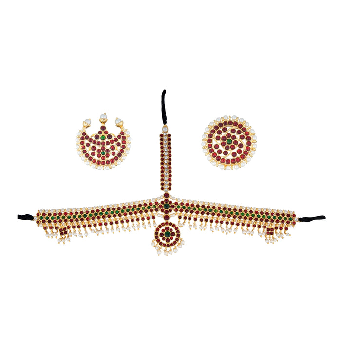 Kemp Head Set | Multi Colour Stone Jewellery/ Kemp Jewellery/ Hair Jewelry for Bharatanatyam