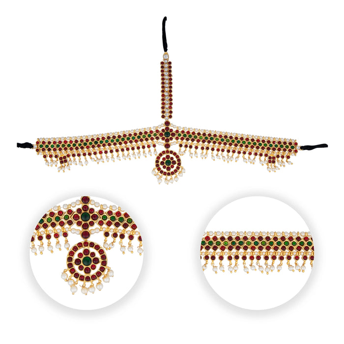 Kemp Head Set | Multi Colour Stone Jewellery/ Kemp Jewellery/ Hair Jewelry for Bharatanatyam