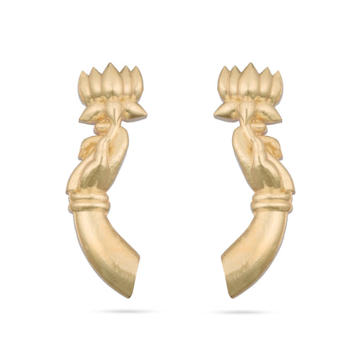 Varamahalakshmi Hand - 2 x 0.75 Inches | Varalakshmi Hand/ Gold Polish Laxmi Hand for Deity Decor - Neck & Body Accessories