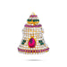 Full Crown - 1.5 X 1.25 Inches | Multicolour Stone Kireedam/ Mukut/ Kiridam For Deity Decoration - Head & Face Accessories