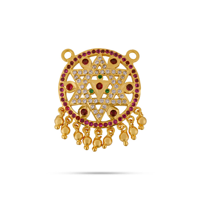 Multicolour Stone Pendant - 2 x 1.5 Inches | Locket / Dollar / Artificial Jewellery For Chain